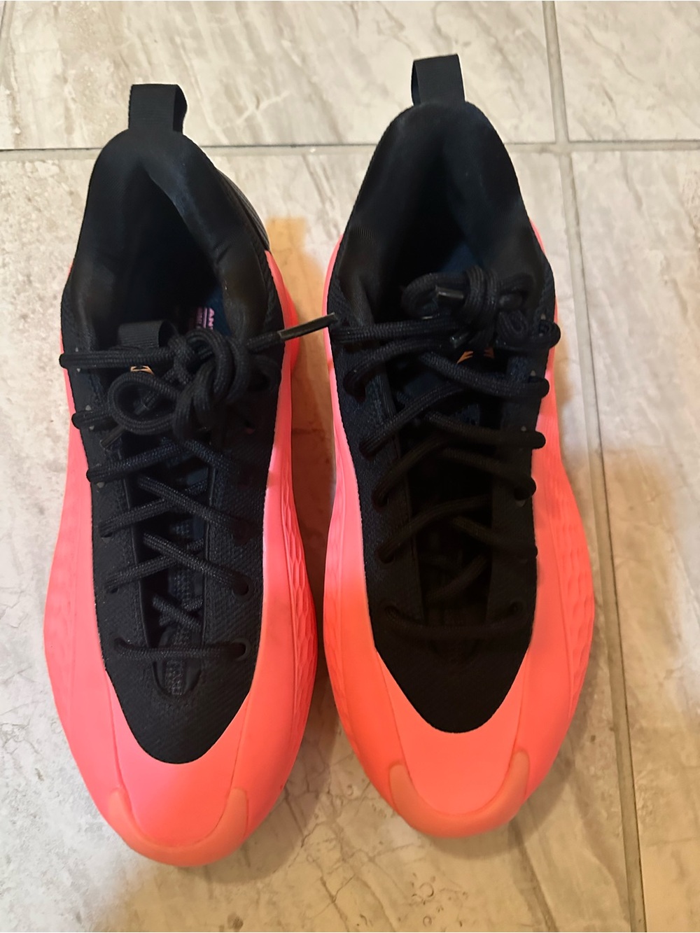 adidas Kids Black and Bright Pink/Coral Athletic Sneakers